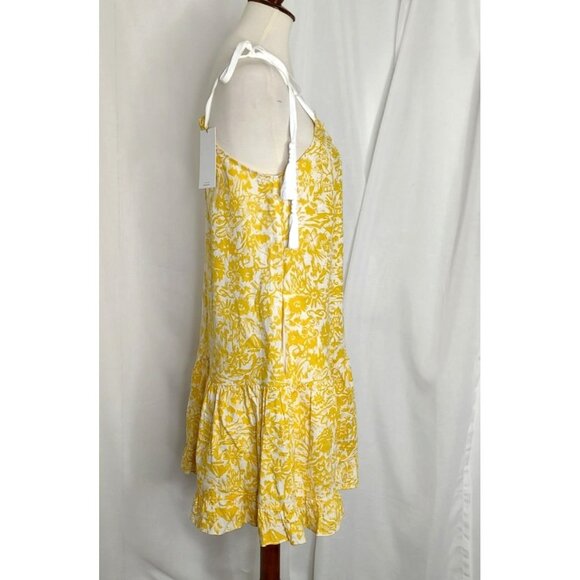 Joie Dress M Linen Floral Yellow Nala Summer Resort Cruise NEW - Picture 5 of 16